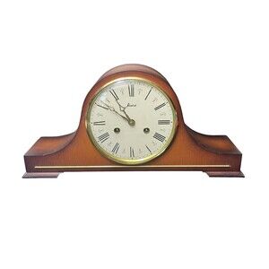 Vintage Jlaid Table Mantle Clock West Germany Retro Watch